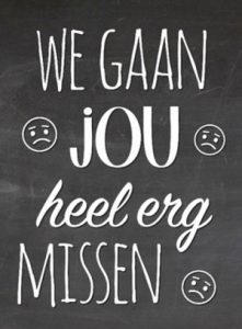Kaartje afscheid collega Kaartje afscheid collega